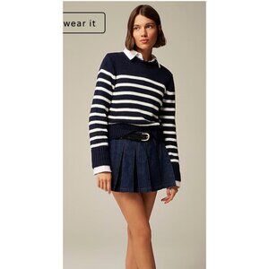 J. Crew Navy and White Striped Sweater